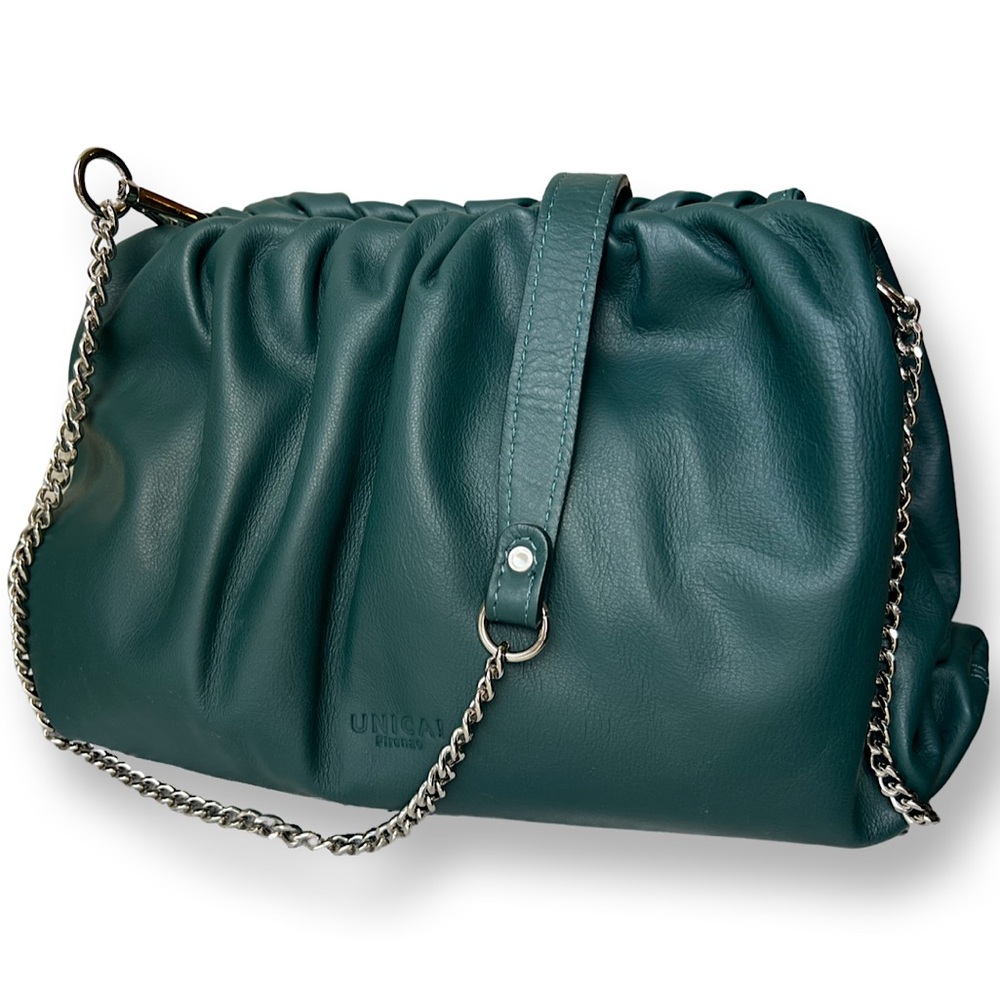 UNICA! Firenze Deep Turquoise Leather Pouch/ Crossbow Bag